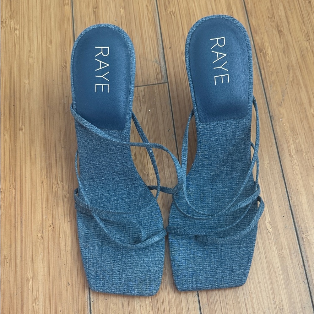 RAYE Denim Blue Strappy Heels